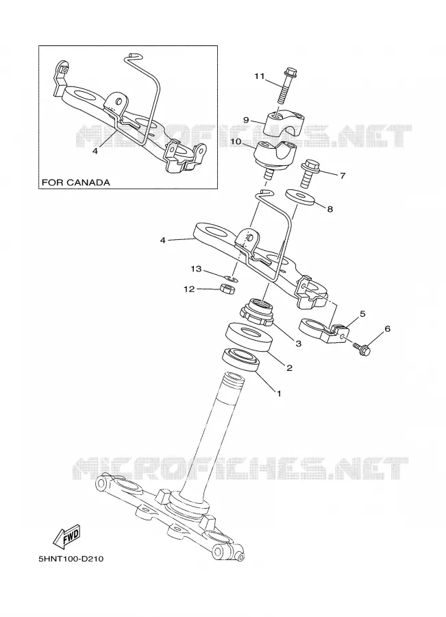 STEERING Yamaha MOTO 90 2006 TTRE  TTR90EV