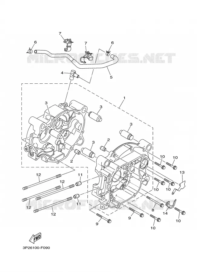 CRANKCASE Yamaha MOTO 90 2007 TTRE  TTR90EW