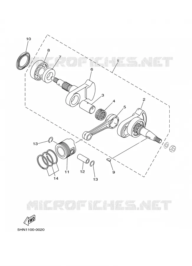 CRANKSHAFT / PISTON Yamaha MOTO 90 2007 TTRE  TTR90EW