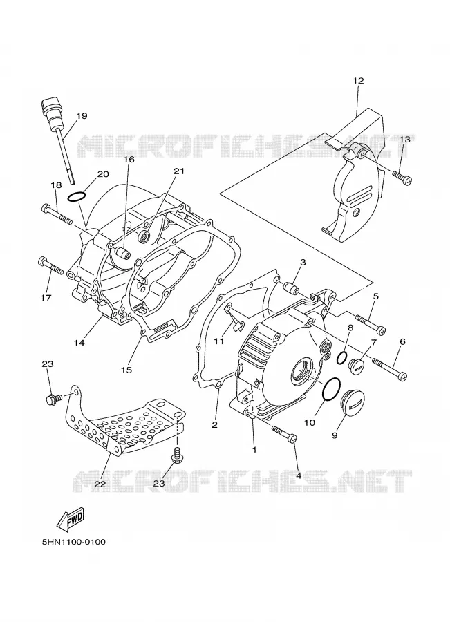 COVER - ENGINE 1 Yamaha MOTO 90 2000 TTR  TTR90M