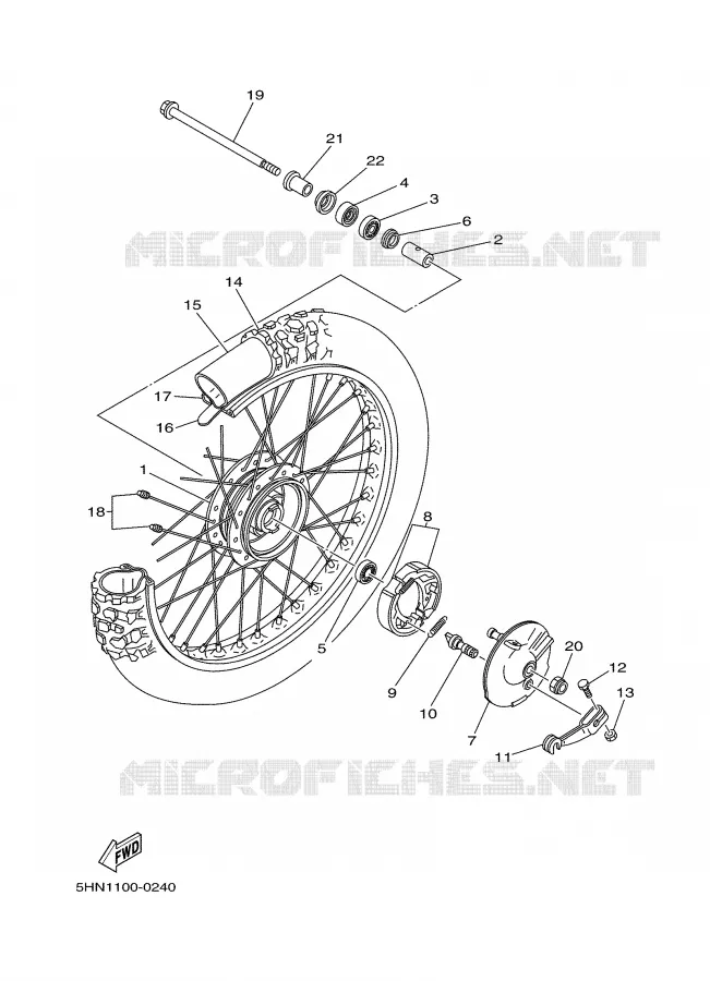 FRONT WHEEL Yamaha MOTO 90 2000 TTR  TTR90M