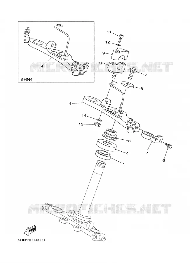 STEERING Yamaha MOTO 90 2000 TTR  TTR90M