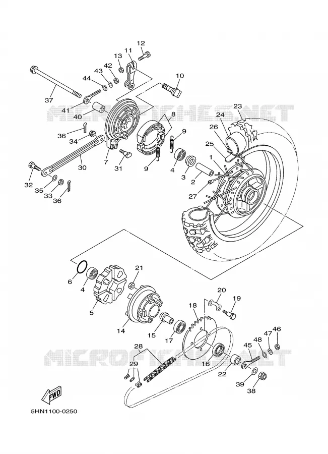 REAR WHEEL Yamaha MOTO 90 2000 TTR  TTR90M