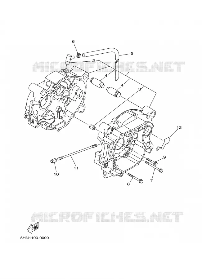CRANKCASE Yamaha MOTO 90 2001 TTR  TTR90N