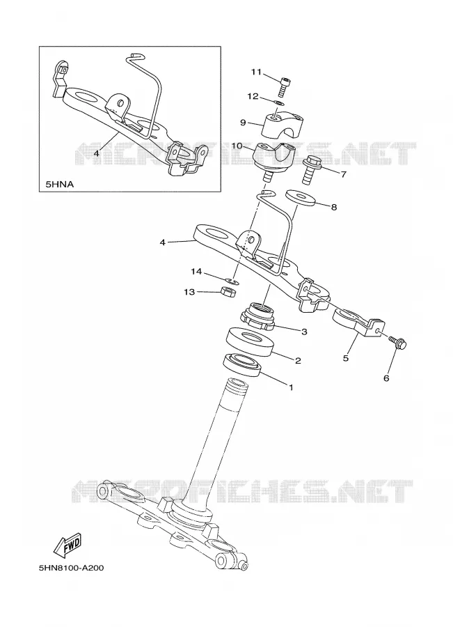STEERING Yamaha MOTO 90 2002 TTR  TTR90P