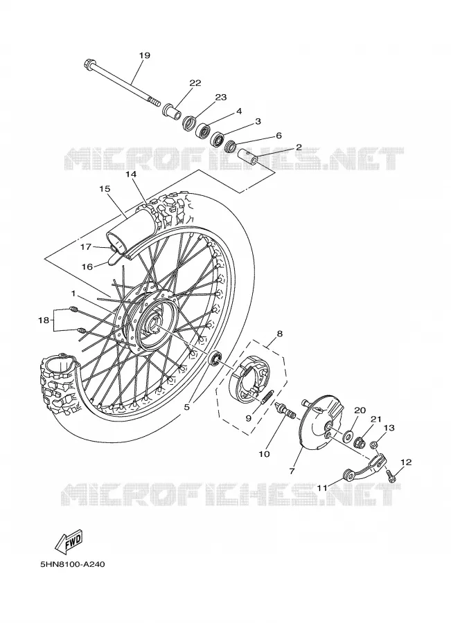 FRONT WHEEL Yamaha MOTO 90 2003 TTR  TTR90R