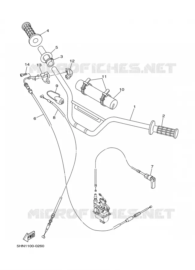 HANDLEBAR & CABLES Yamaha MOTO 90 2003 TTR  TTR90R