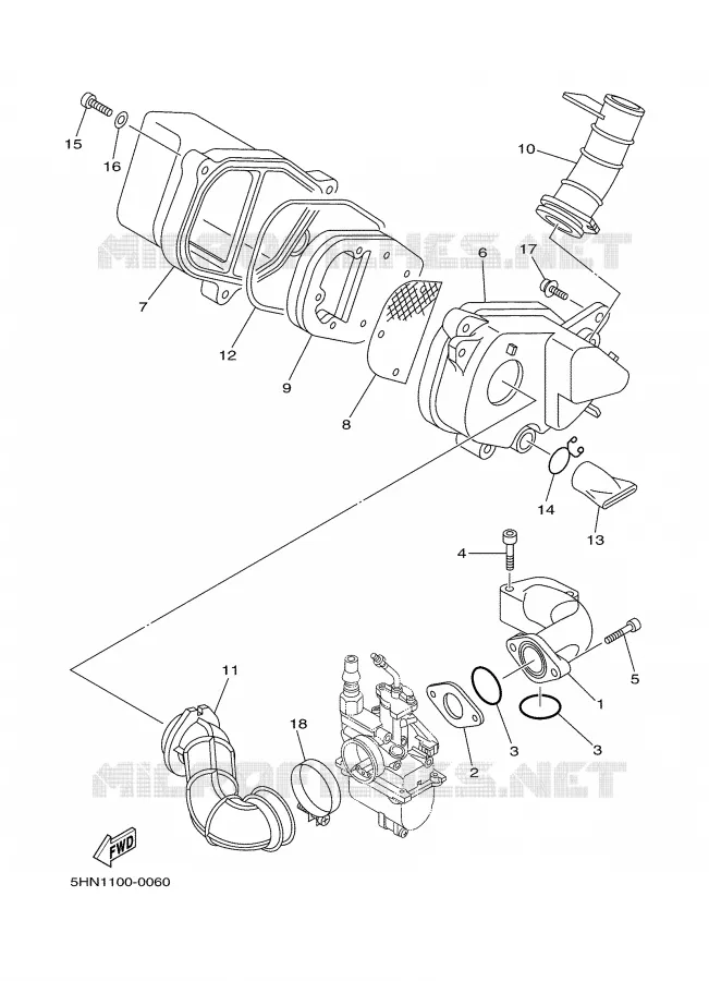 INTAKE Yamaha MOTO 90 2004 TTR  TTR90S