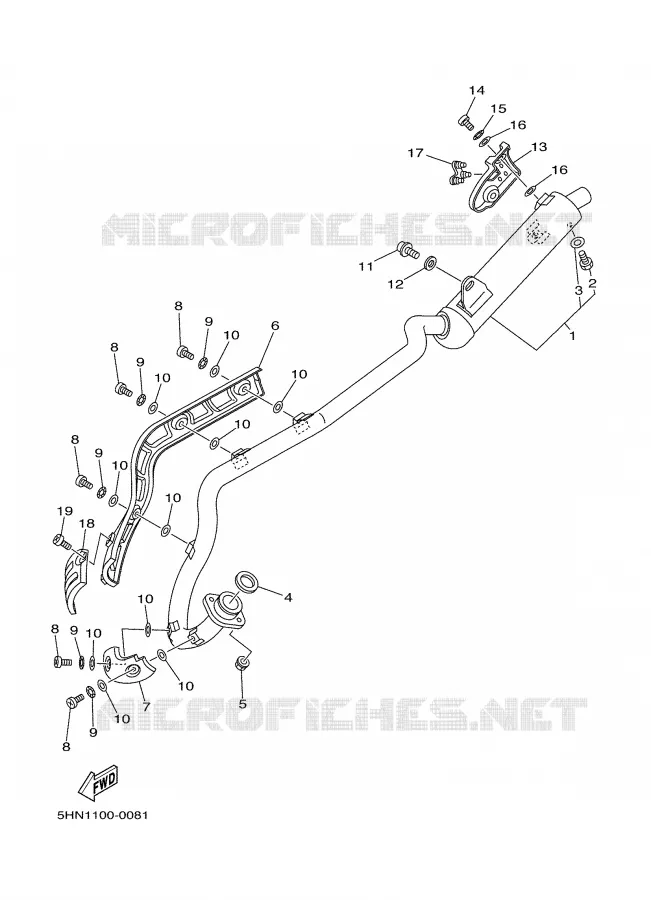 EXHAUST Yamaha MOTO 90 2004 TTR  TTR90S