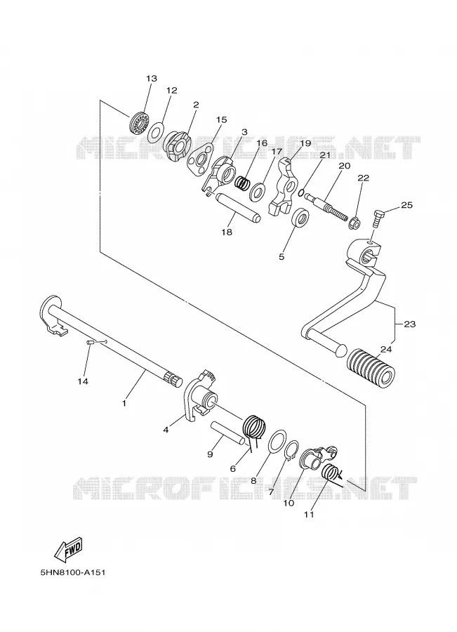 GEAR SHIFT SHAFT / LEVER Yamaha MOTO 90 2004 TTR  TTR90S