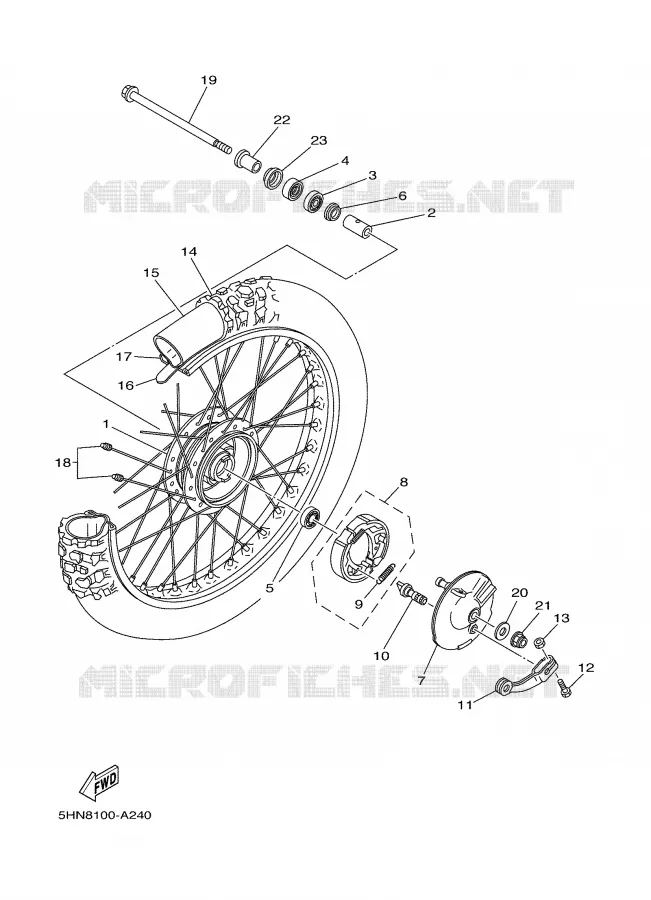 FRONT WHEEL Yamaha MOTO 90 2005 TTR  TTR90T