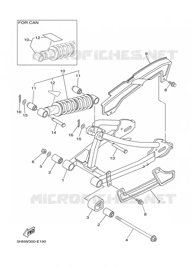 SWINGARM / SHOCK ABSORBER Yamaha MOTO 90 2006 TTR  TTR90V