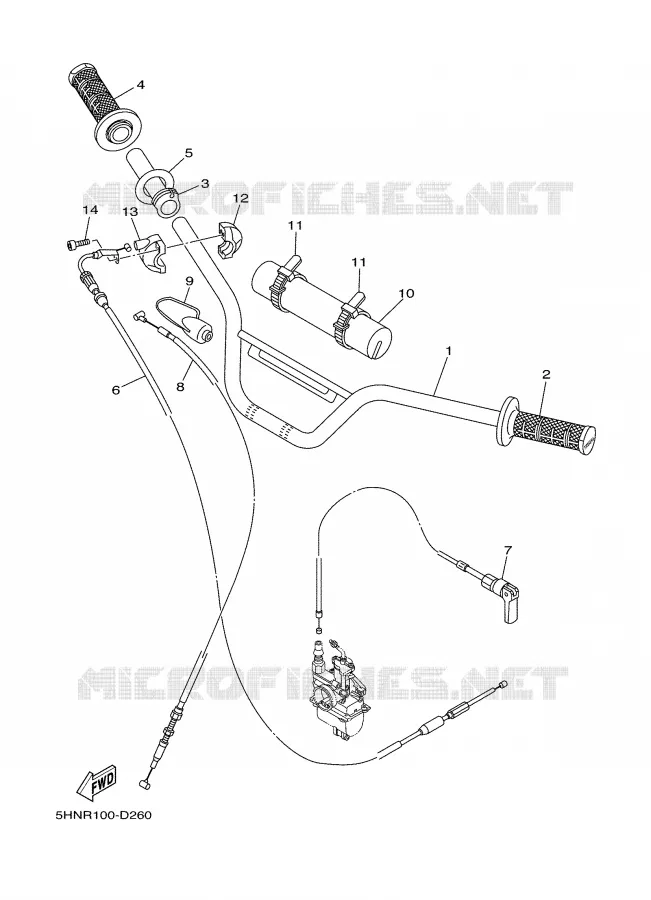 HANDLEBAR & CABLES Yamaha MOTO 90 2006 TTR  TTR90V