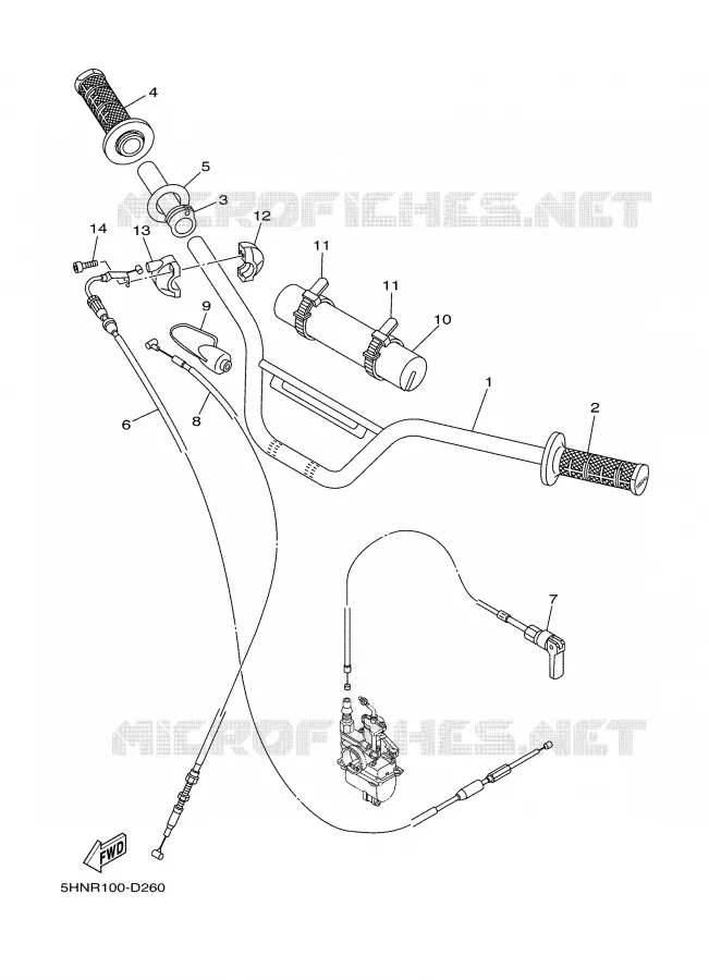 HANDLEBAR & CABLES Yamaha MOTO 90 2006 TTR  TTR90V