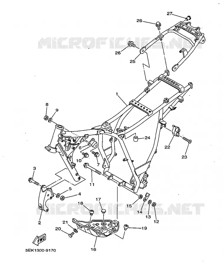 FRAME Yamaha MOTO 125 1999 TW  TW125
