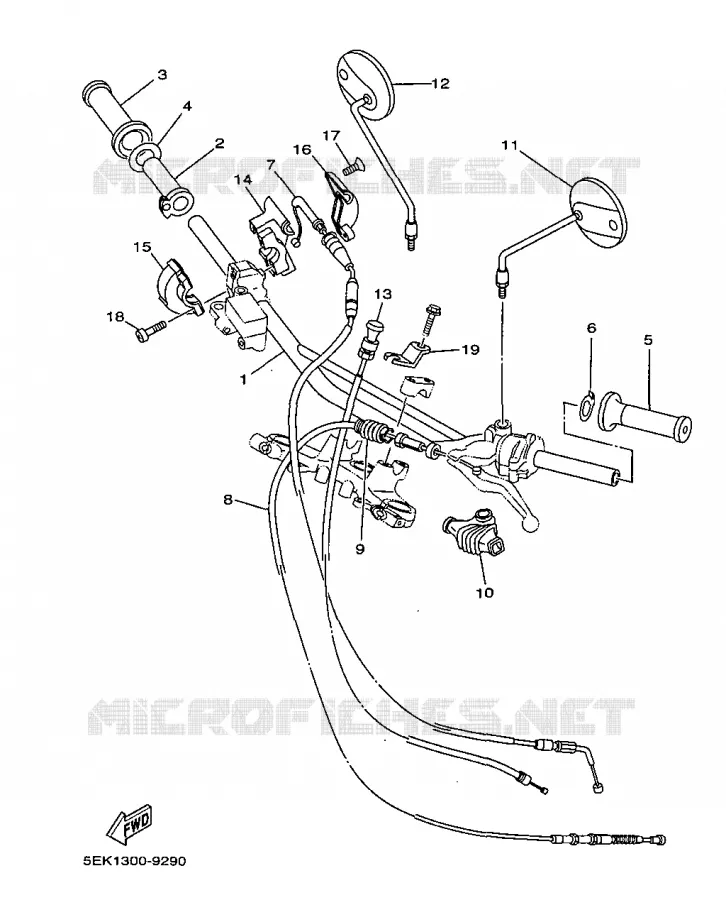 HANDLEBAR & CABLES Yamaha MOTO 125 1999 TW  TW125