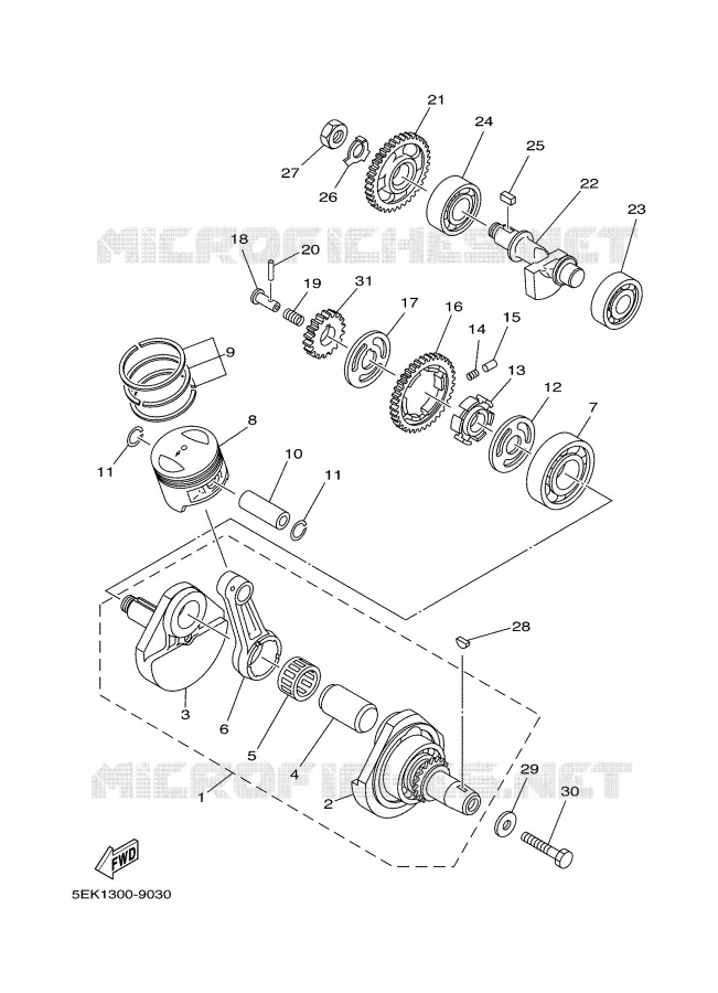 CRANKSHAFT / PISTON Yamaha MOTO 125 2000 TW  TW125