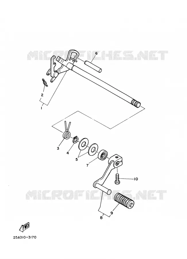 GEAR SHIFT SHAFT / LEVER Yamaha MOTO 125 2000 TW  TW125