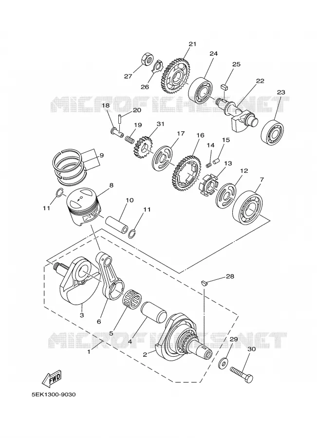 CRANKSHAFT / PISTON Yamaha MOTO 125 2001 TW  TW125