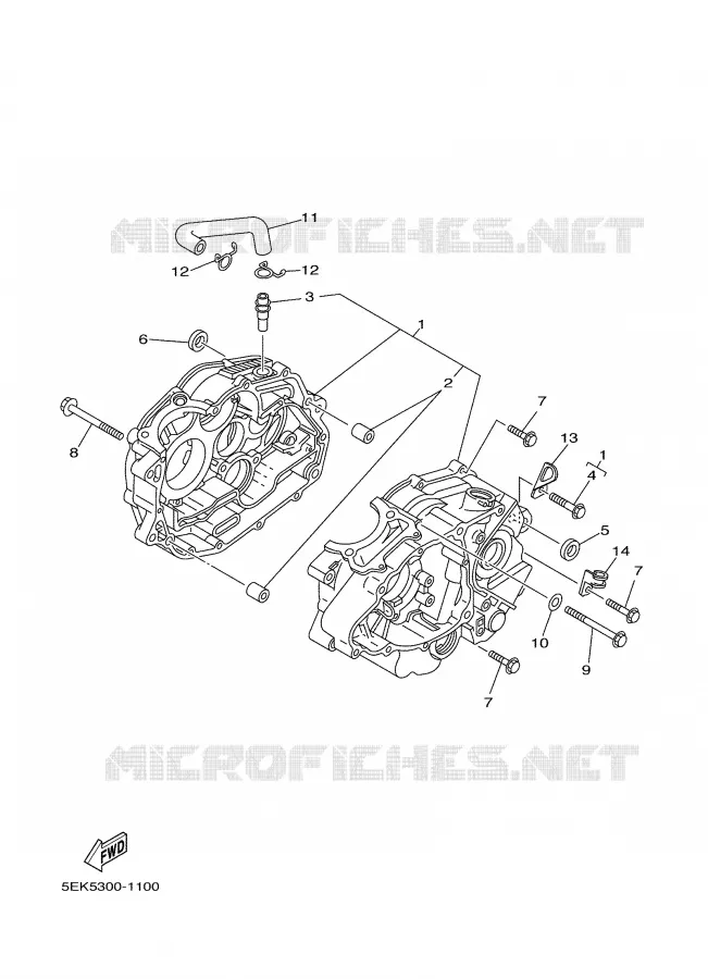 CRANKCASE Yamaha MOTO 125 2001 TW  TW125