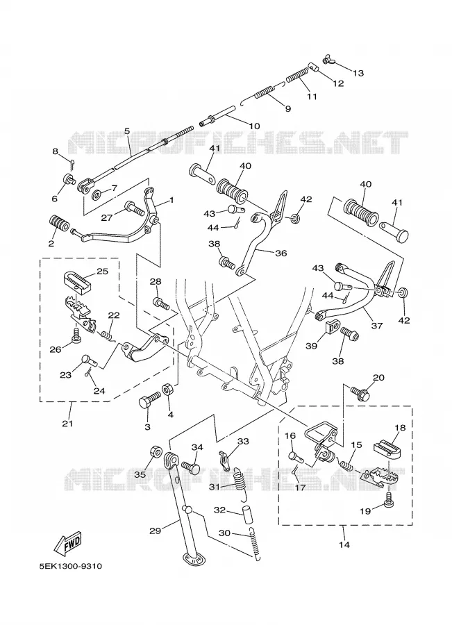 STAND / FOOTREST Yamaha MOTO 125 2001 TW  TW125