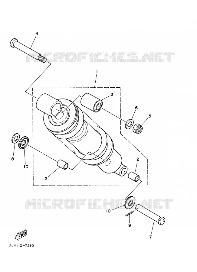 REAR SHOCK ABSORBER Yamaha MOTO 125 2001 TW  TW125