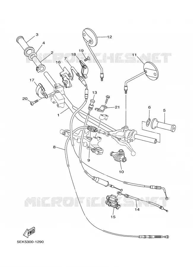 HANDLEBAR & CABLES Yamaha MOTO 125 2001 TW  TW125