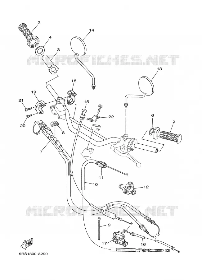 HANDLEBAR & CABLES Yamaha MOTO 125 2002 TW  TW125