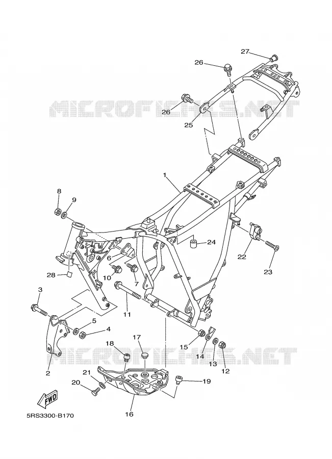 FRAME Yamaha MOTO 125 2003 TW  TW125