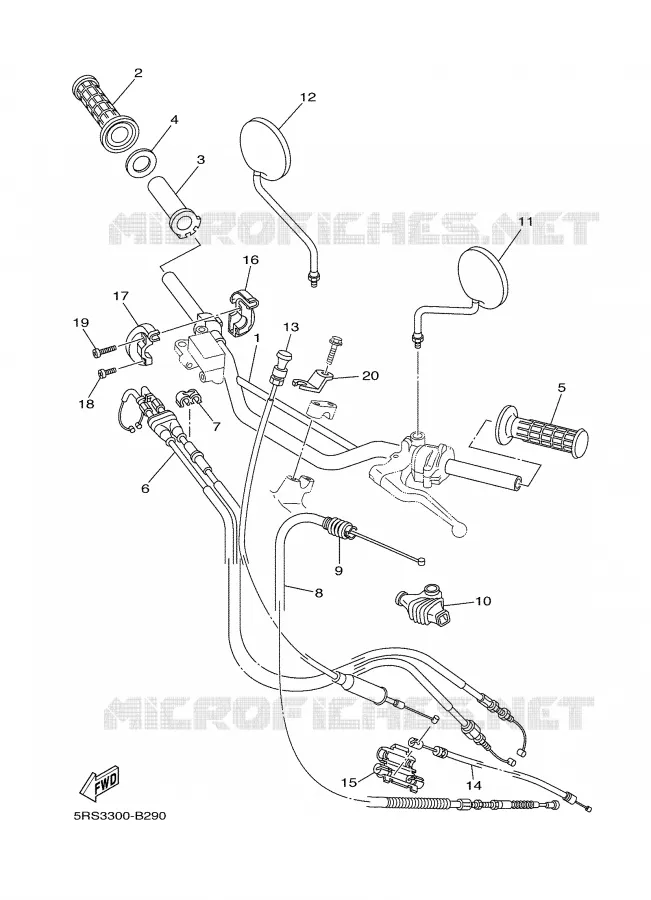 HANDLEBAR & CABLES Yamaha MOTO 125 2003 TW  TW125