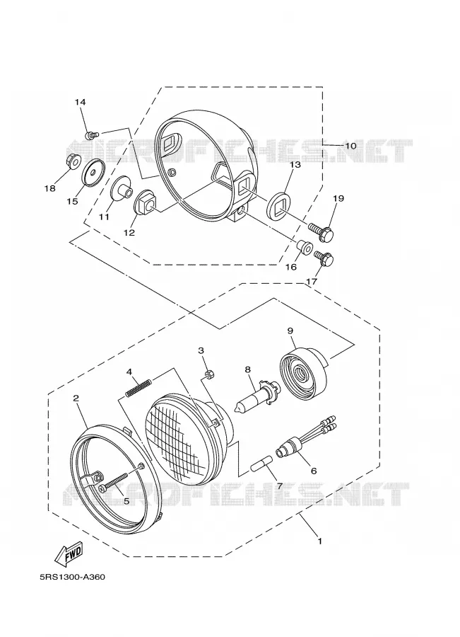 HEADLIGHT Yamaha MOTO 125 2004 TW  TW125