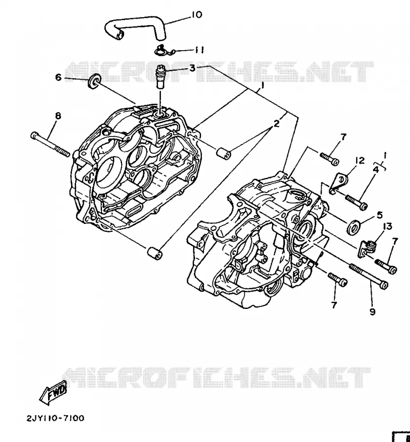 CRANKCASE Yamaha MOTO 200 1989 TW  TW200E