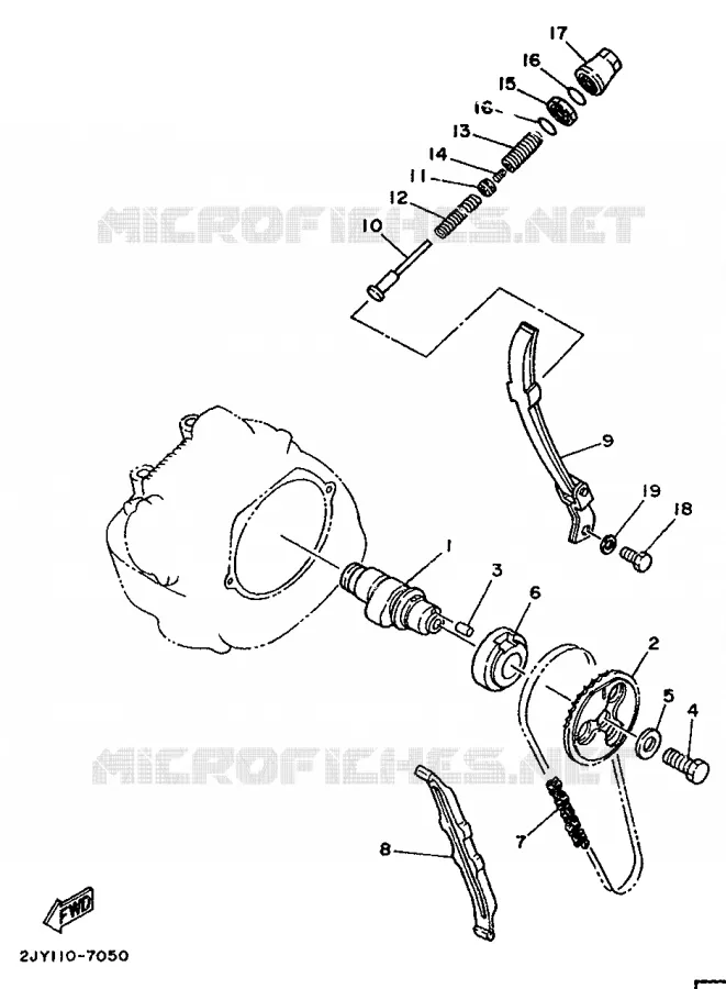 CAMSHAFT / TIMING CHAIN Yamaha MOTO 200 1989 TW  TW200E