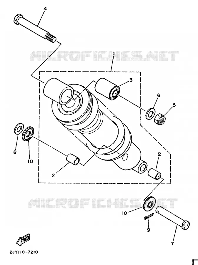 REAR SHOCK ABSORBER Yamaha MOTO 200 1989 TW  TW200E