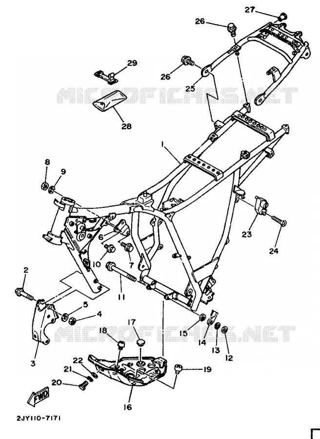 FRAME Yamaha MOTO 200 1994 TW  TW200E