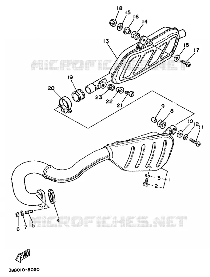 EXHAUST Yamaha MOTO 250 1991 TY  TY250R