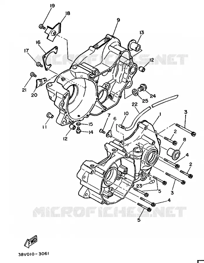 CRANKCASE Yamaha MOTO 250 1988 TY  TY250S