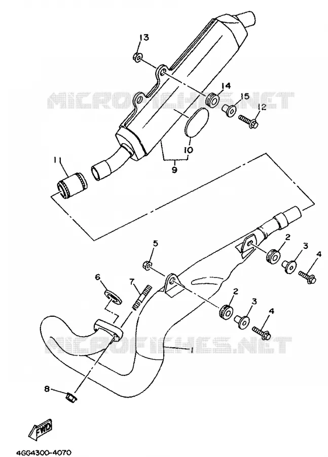 EXHAUST Yamaha MOTO 250 1995 TY  TY250Z