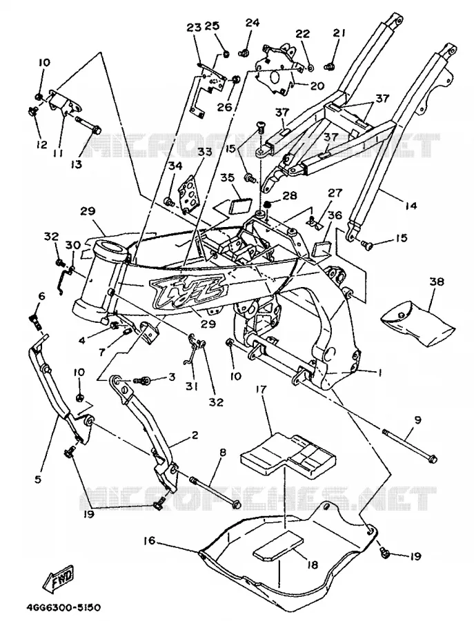 FRAME Yamaha MOTO 250 1996 TY  TY250Z