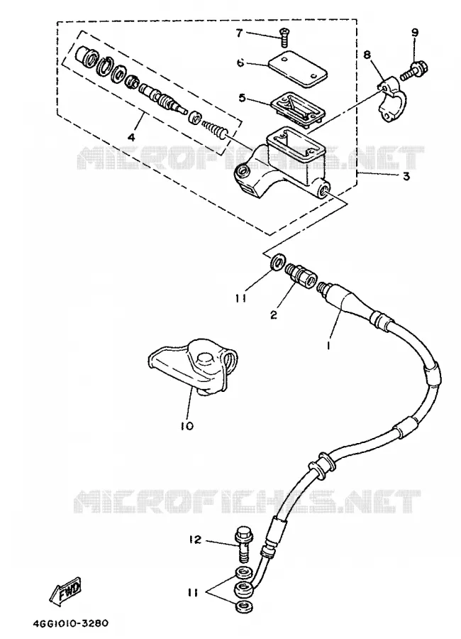 FRONT MASTER CYLINDER Yamaha MOTO 250 1996 TY  TY250Z