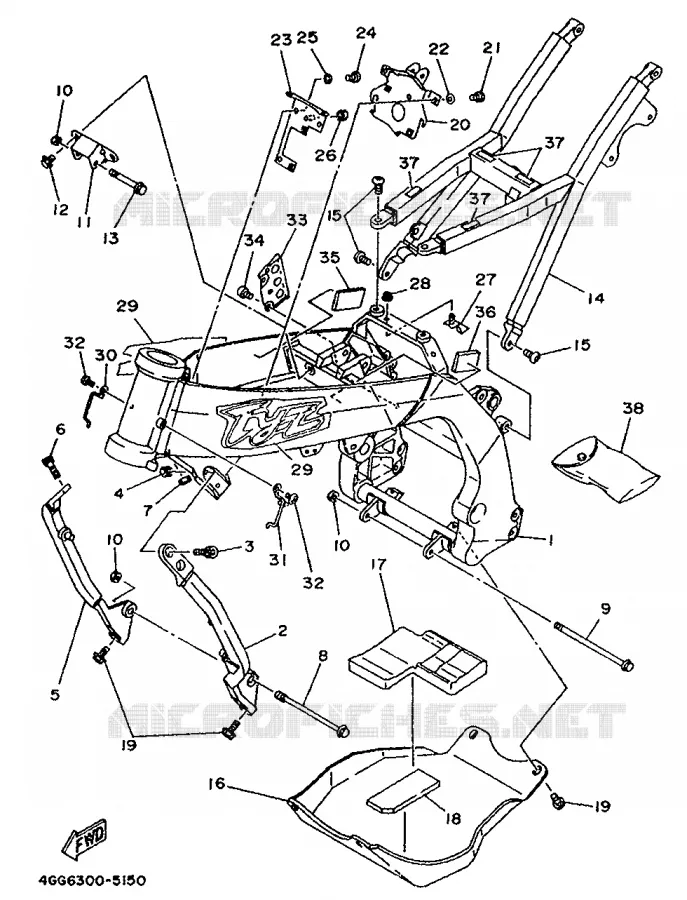 FRAME Yamaha MOTO 250 1996 TY  TY250Z