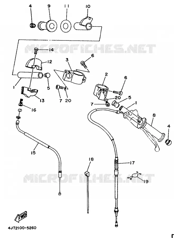 HANDLEBAR & CABLES Yamaha MOTO 125 1995 TZ  TZ125