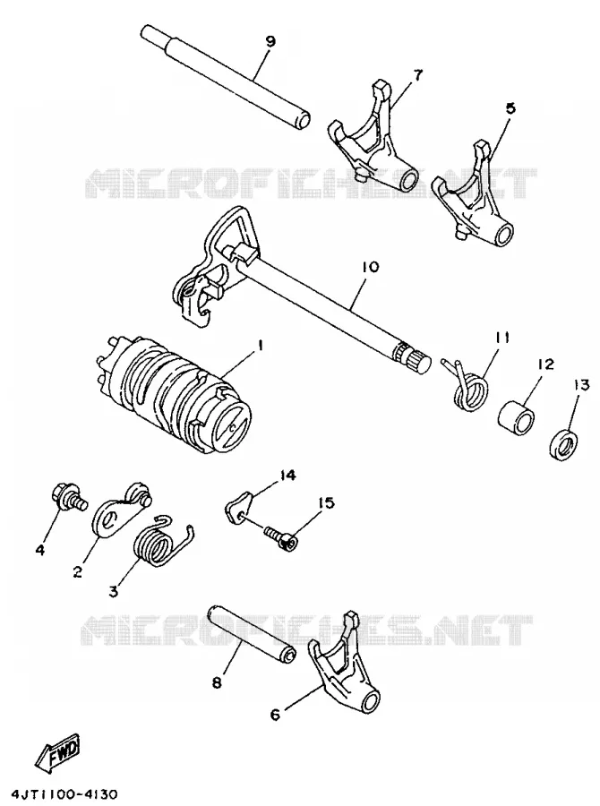 GEAR SHIFT SELECTOR DRUM / FORKS Yamaha MOTO 125 1997 TZ  TZ125