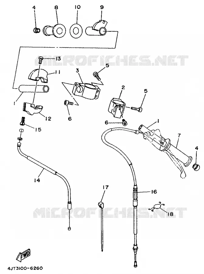 HANDLEBAR & CABLES Yamaha MOTO 125 1997 TZ  TZ125