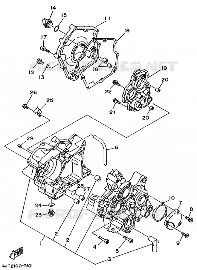 CRANKCASE Yamaha MOTO 125 1997 TZ  TZ125