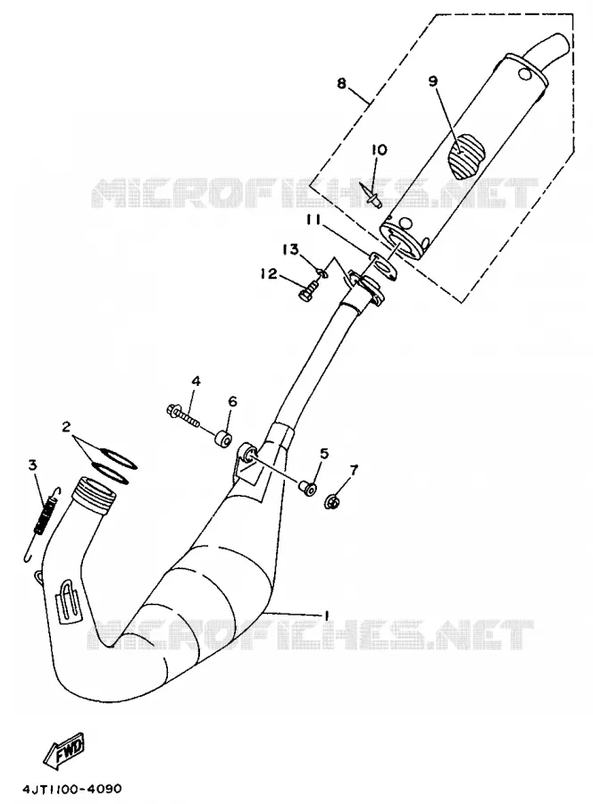 EXHAUST Yamaha MOTO 125 1997 TZ  TZ125