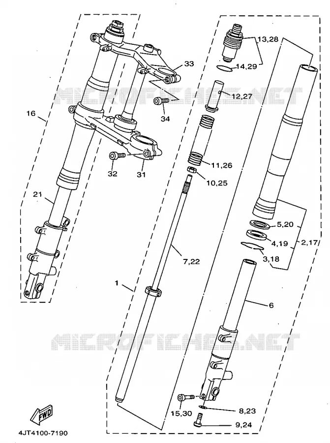FRONT FORK Yamaha MOTO 125 1998 TZ  TZ125