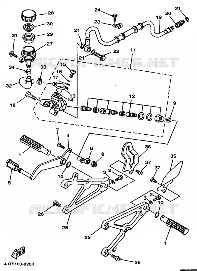 STAND / FOOTREST Yamaha MOTO 125 1998 TZ  TZ125
