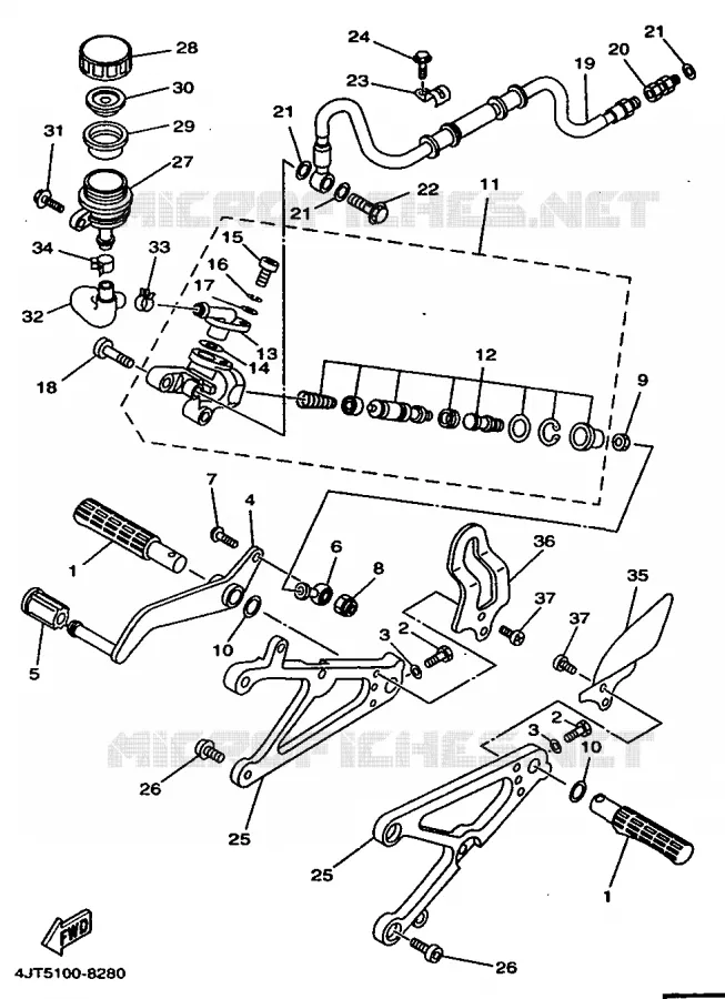STAND / FOOTREST Yamaha MOTO 125 1999 TZ  TZ125