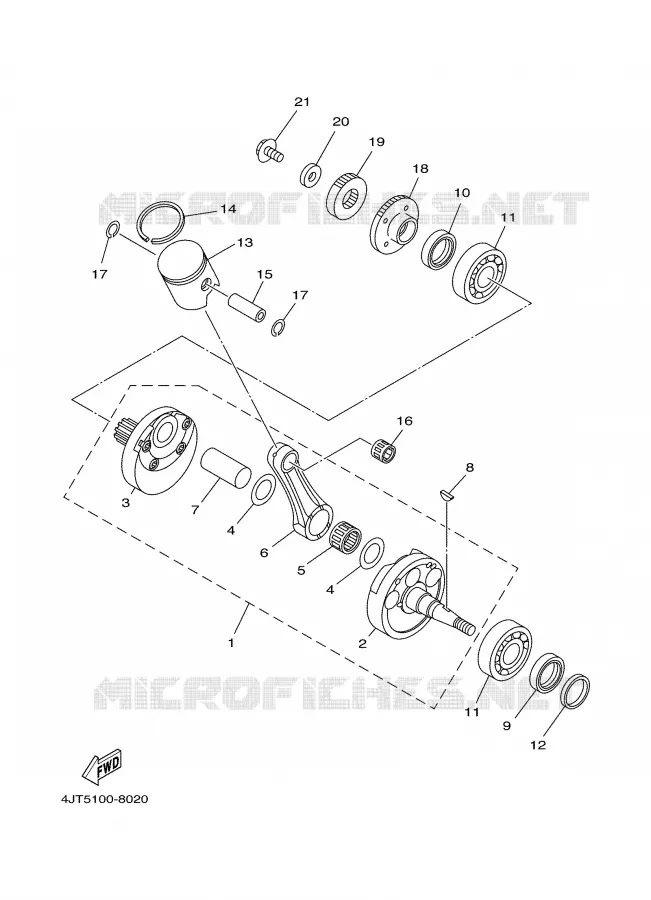 CRANKSHAFT / PISTON Yamaha MOTO 125 2000 TZ  TZ125